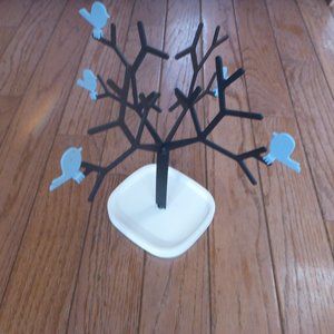 Super Cute Tree Jewlery Holder / Organizer / Stand With Blue Birds of Happiness